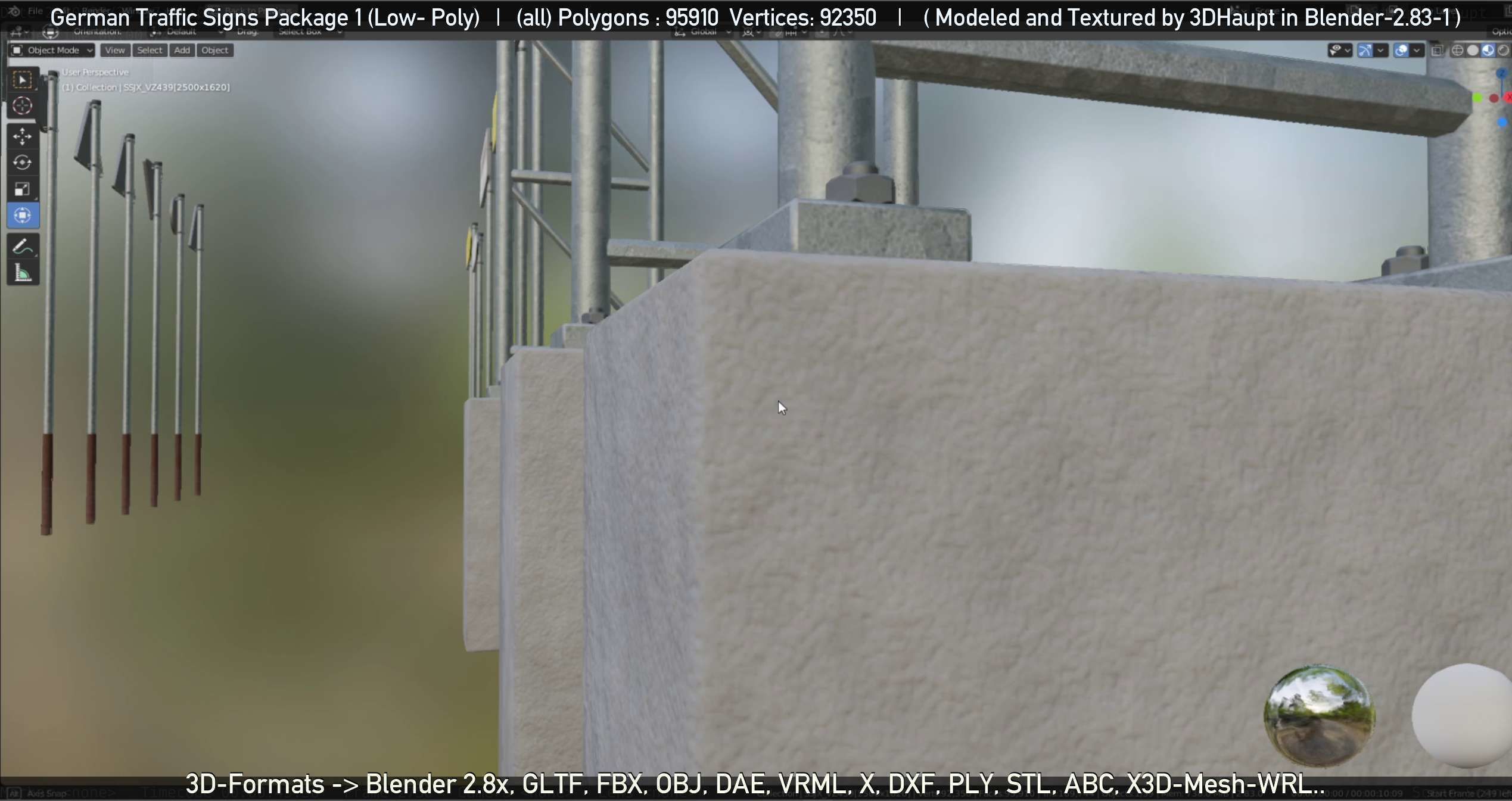 German Traffic Signs Package 1 Low-poly 3D model_70