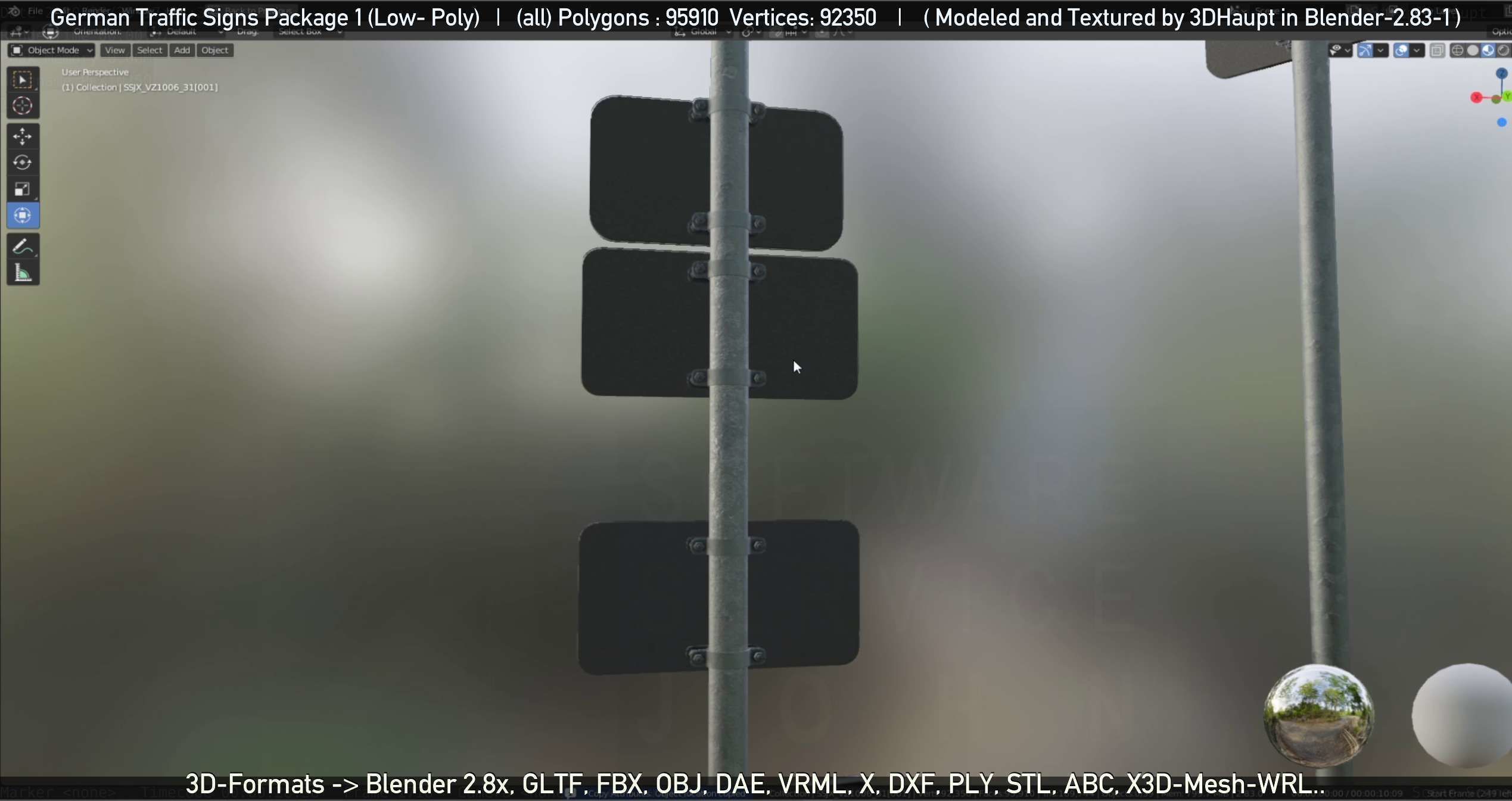 German Traffic Signs Package 1 Low-poly 3D model_62