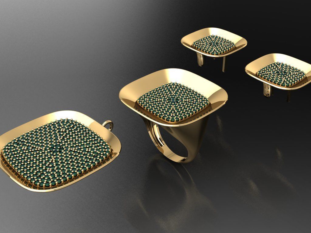 Z09- Diamond set 3D print model_3