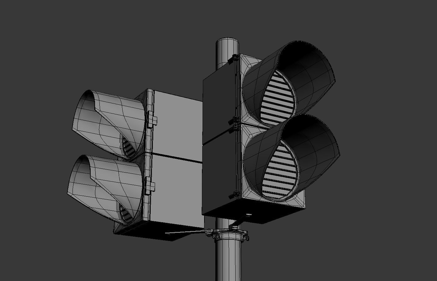 Traffic lights Stop Lights Street Low-poly 3D model_7