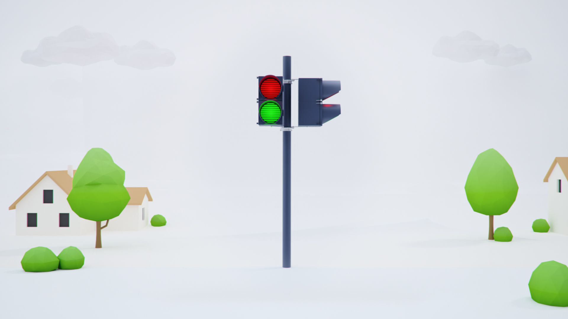 Traffic lights Stop Lights Street Low-poly 3D model_4