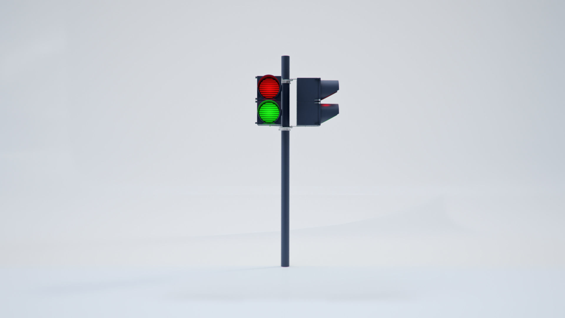 Traffic lights Stop Lights Street Low-poly 3D model_1