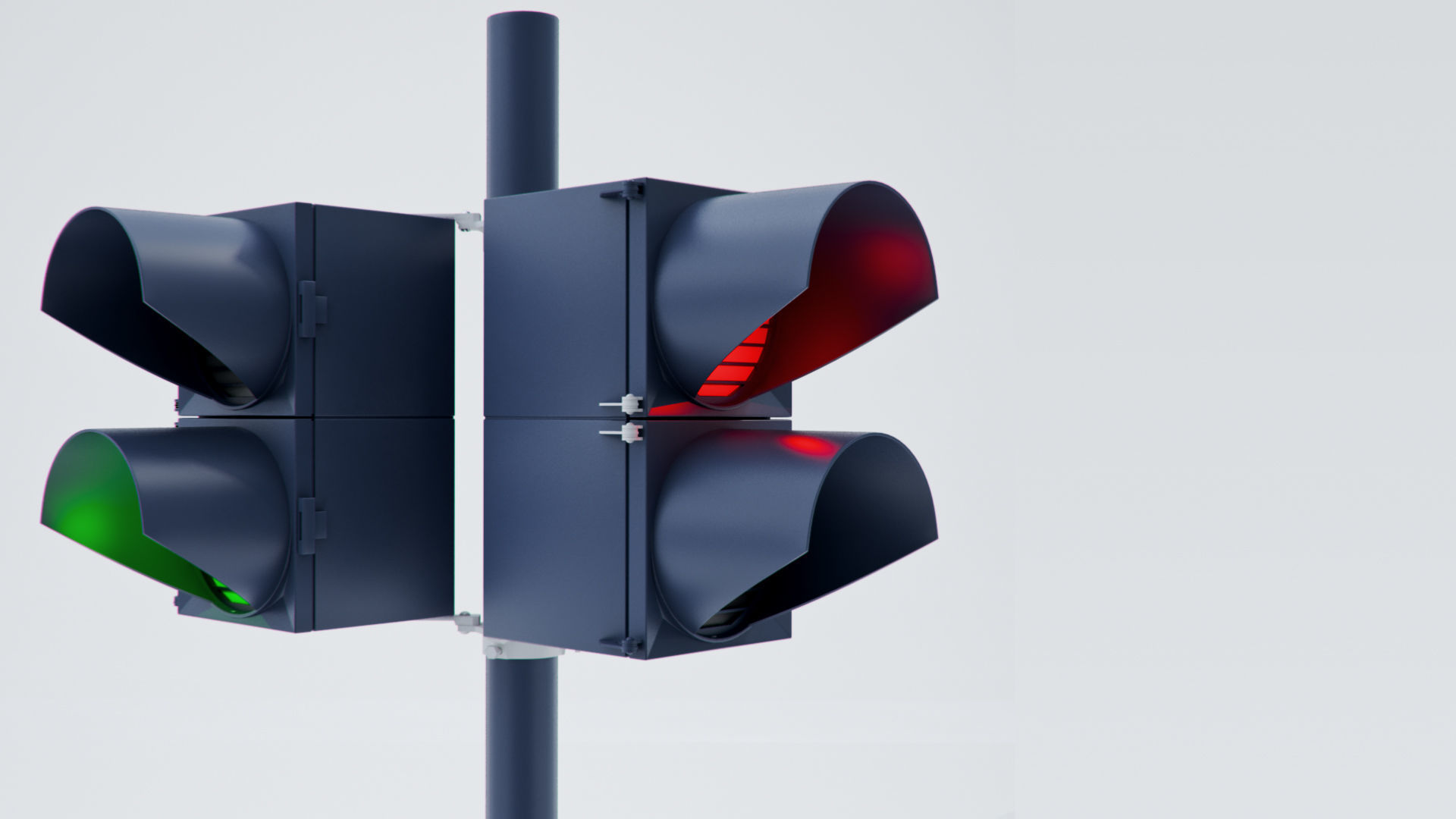Traffic lights Stop Lights Street Low-poly 3D model_3