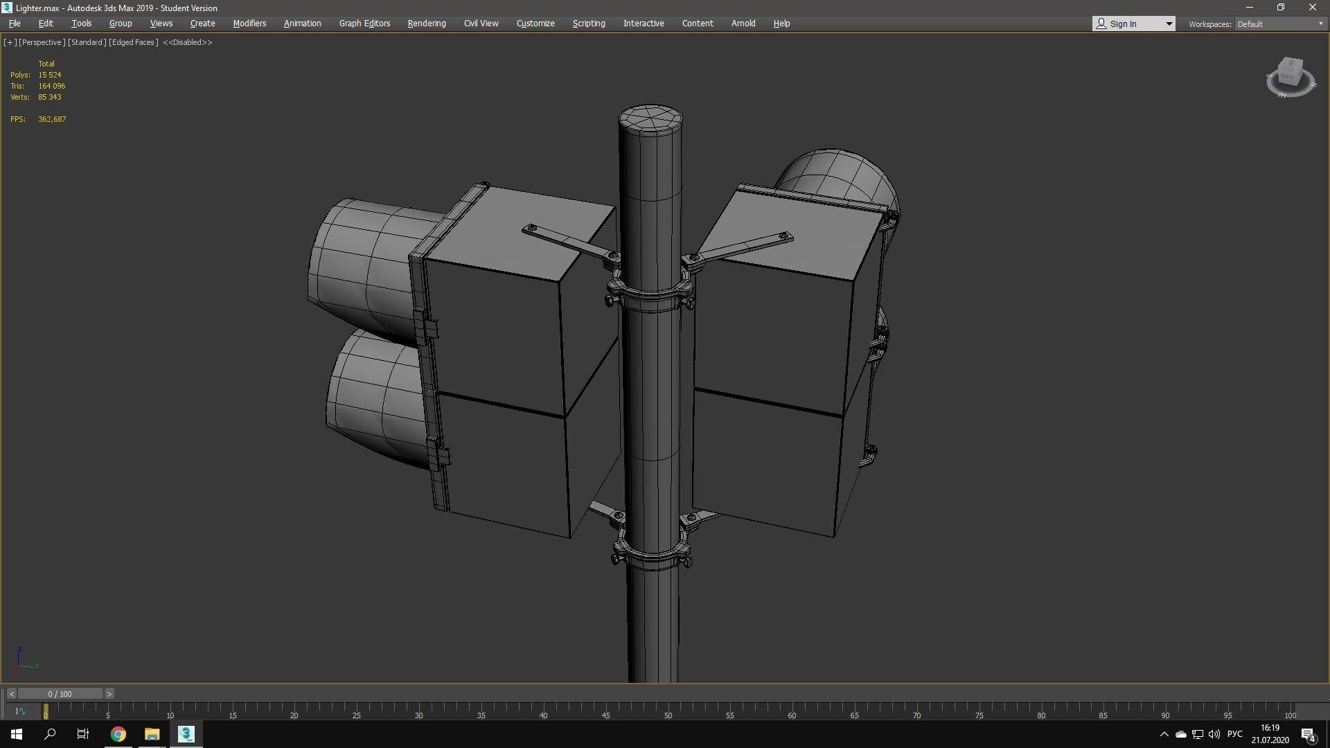 Traffic lights Stop Lights Street Low-poly 3D model_6