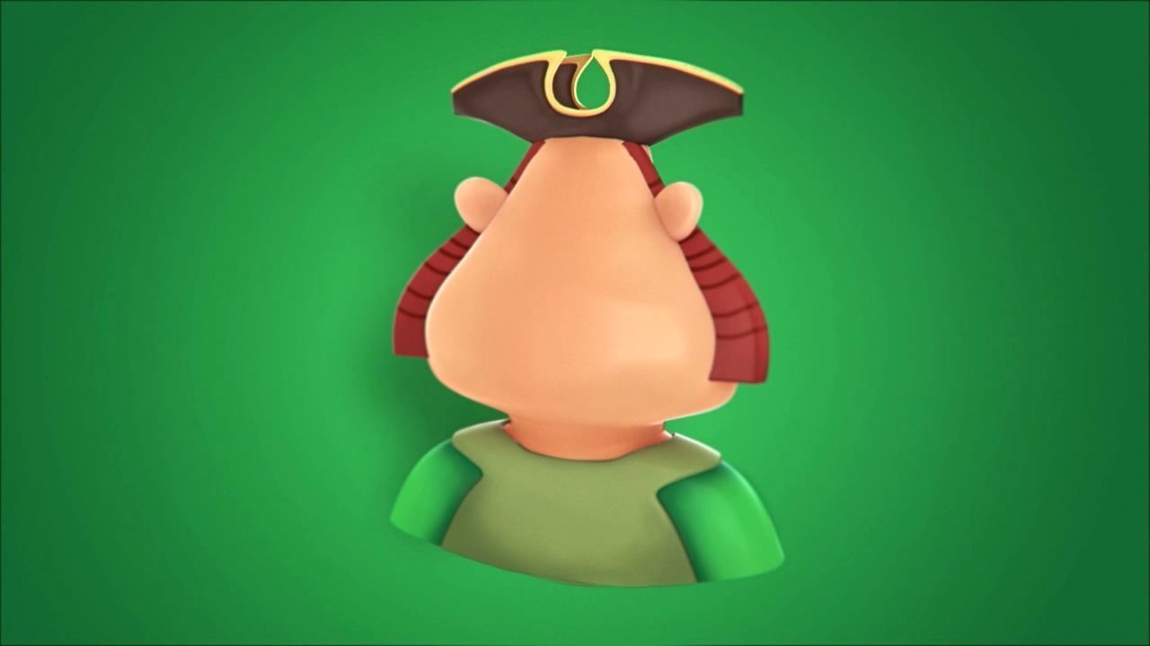Bust Pirate Face  3D model_4