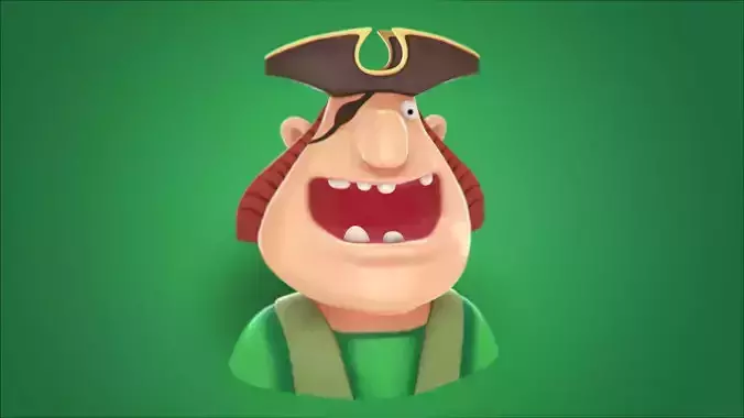 Bust Pirate Face  3D model