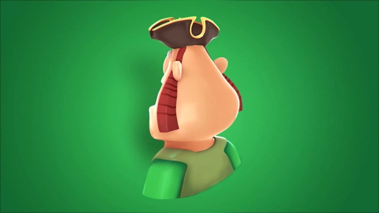 Bust Pirate Face  3D model_5