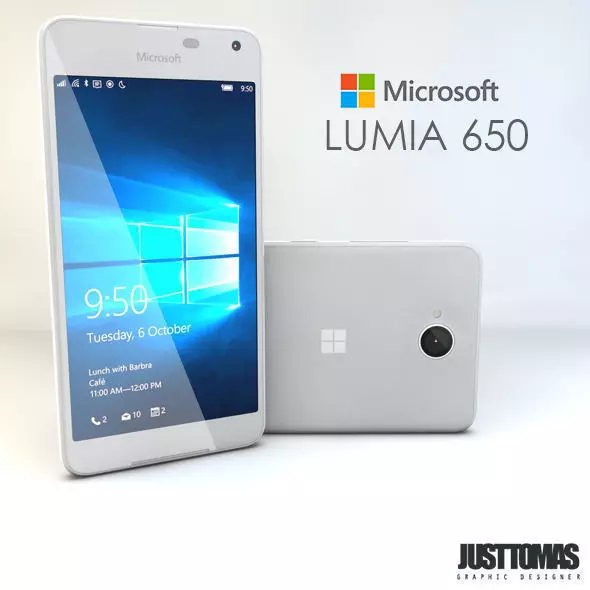 Microsoft Lumia 650 Low-poly 3D model_0