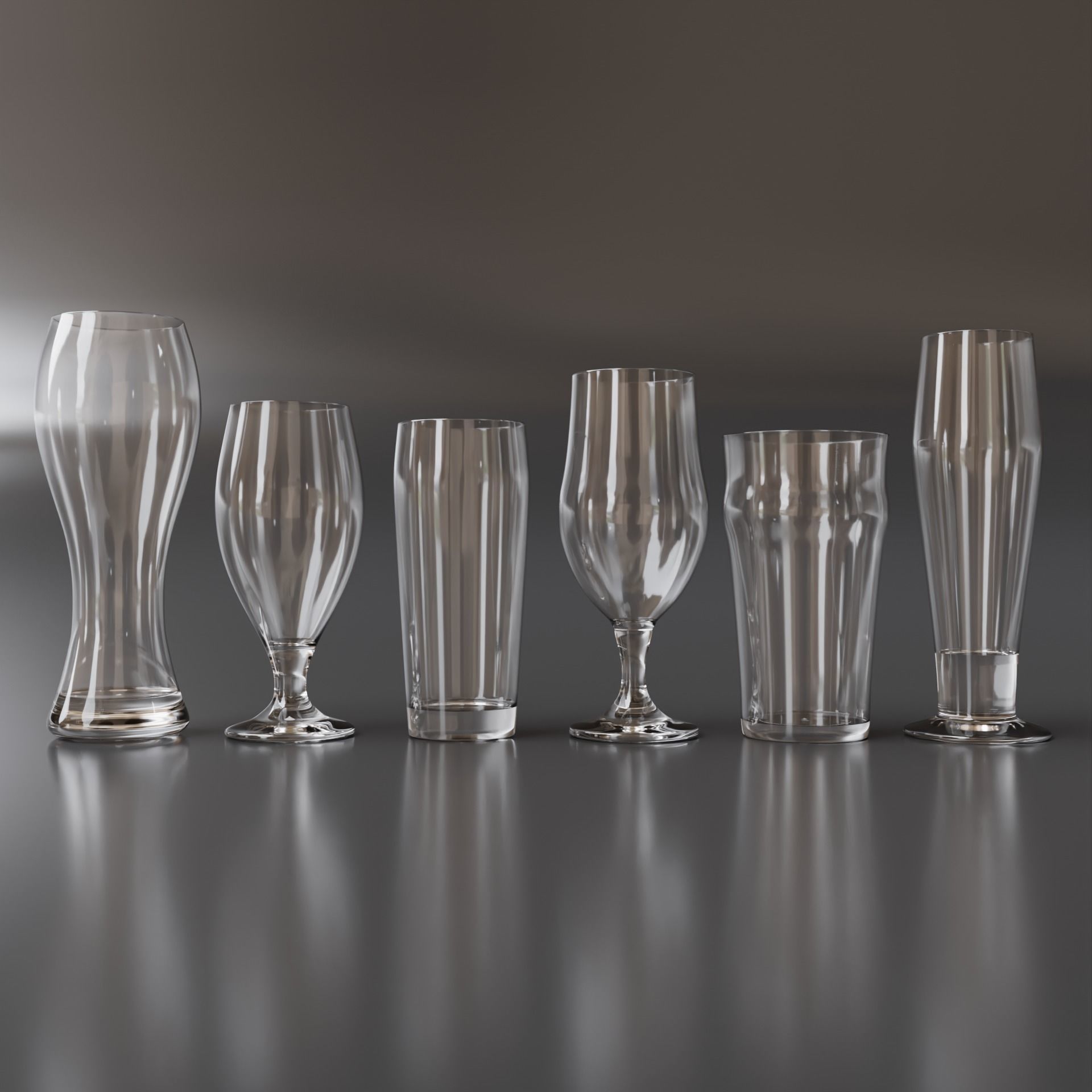 Beer Glasses Pack Low-poly 3D model_2