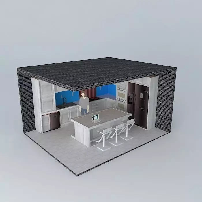 Modern Kitchen Free 3D model