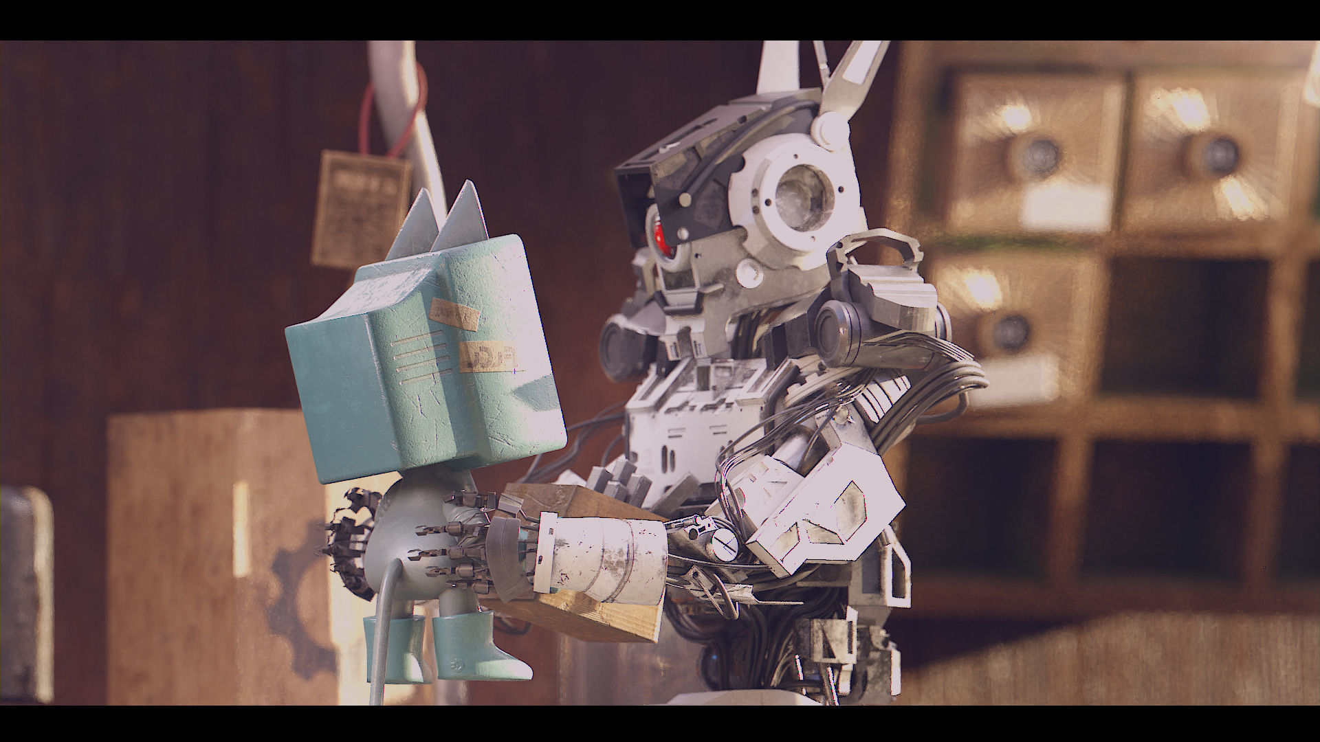 Robot two robots Low-poly 3D model_2