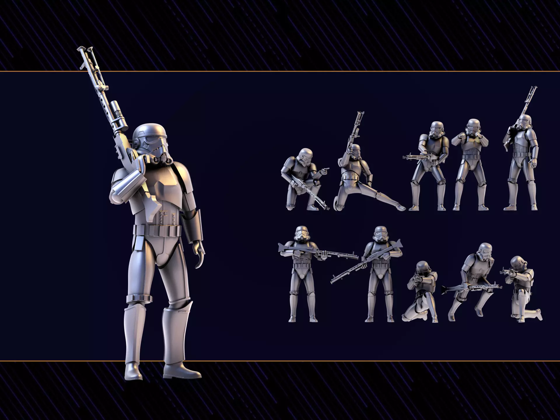 10 Figure Stormtrooper Printable Set-03 3D print model