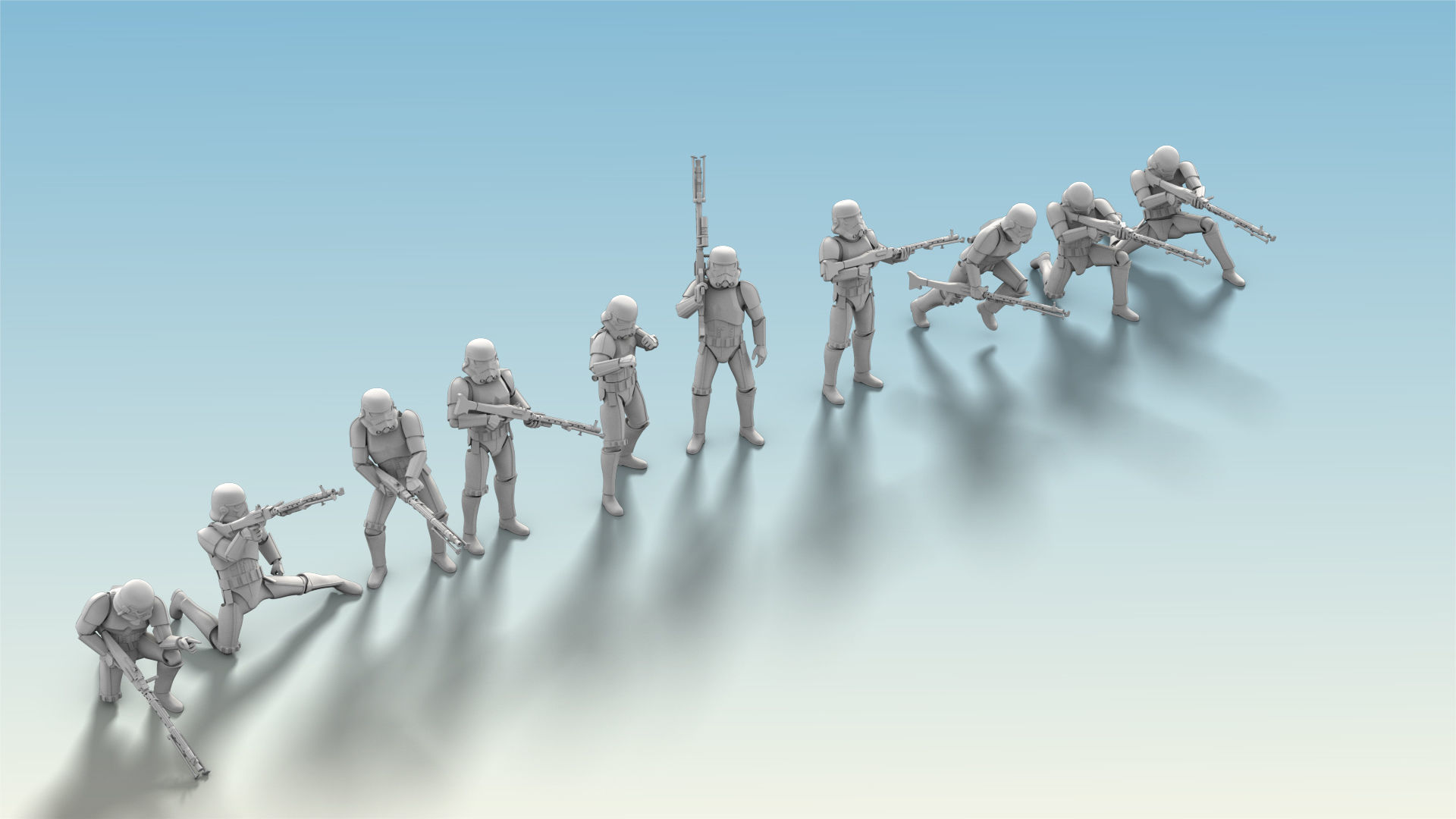10 Figure Stormtrooper Printable Set-03 3D model_8
