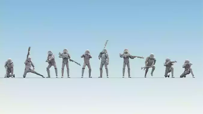 10 Figure Stormtrooper Printable Set-03 3D model