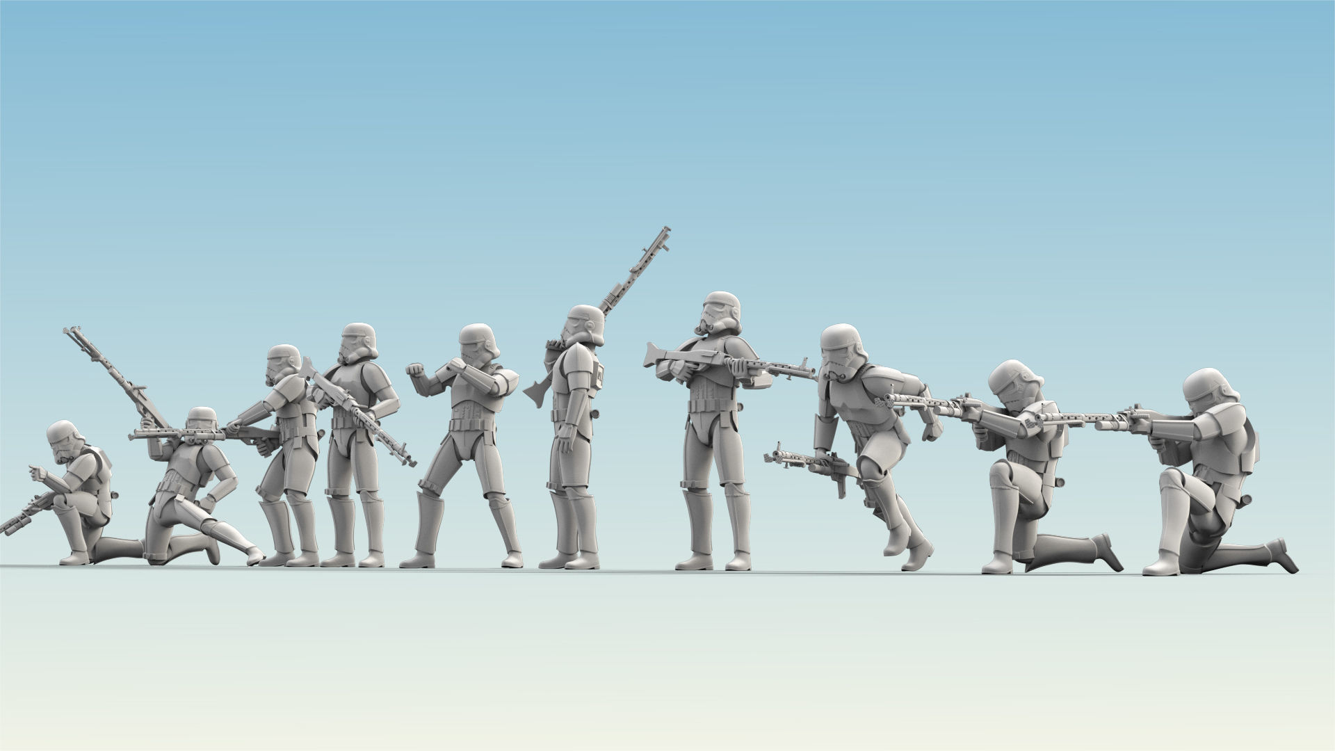 10 Figure Stormtrooper Printable Set-03 3D model_11