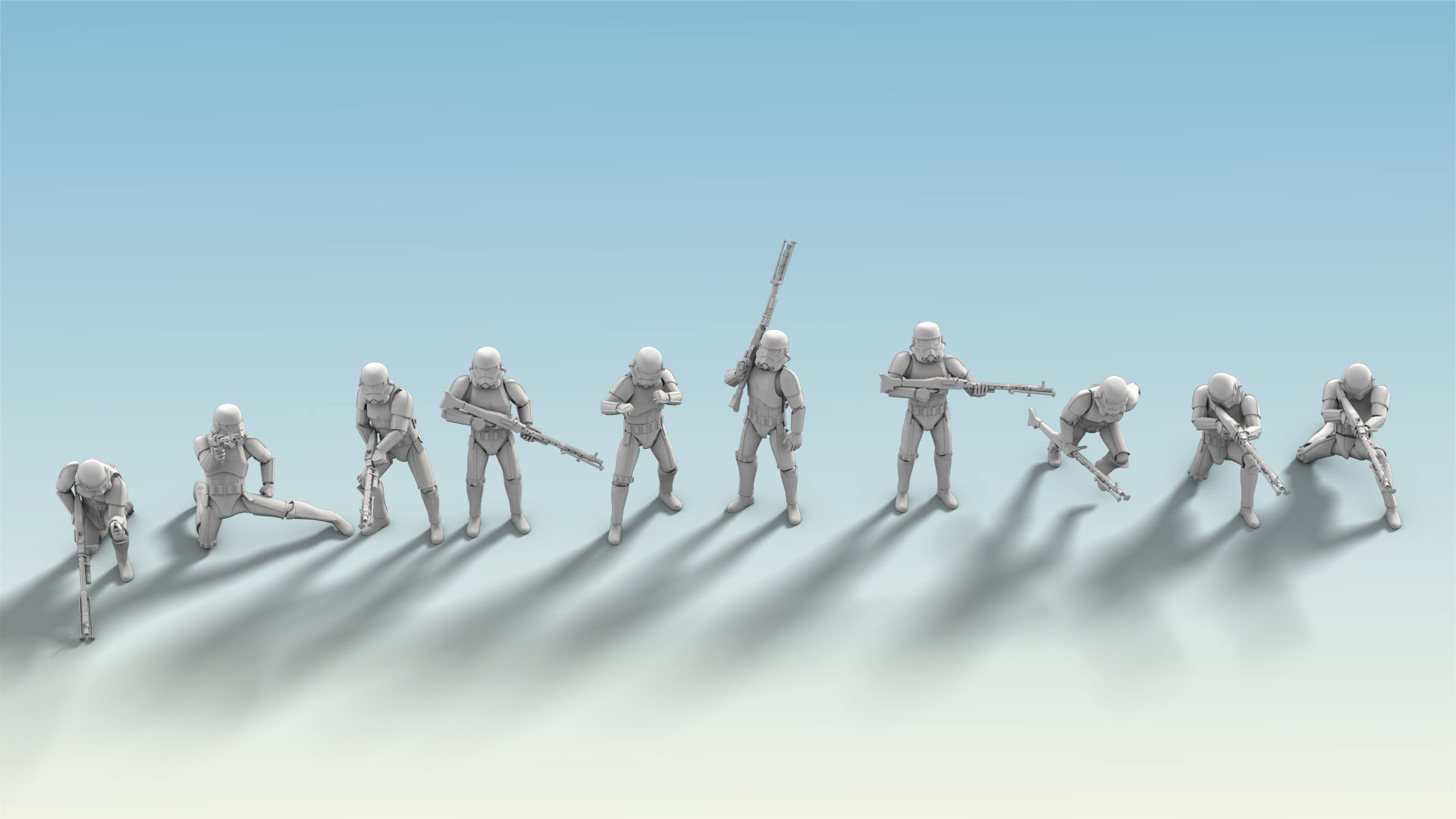 10 Figure Stormtrooper Printable Set-03 3D model_9