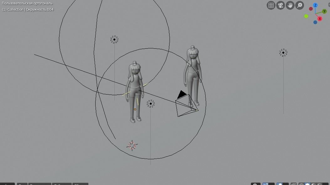 cartoon girl low poly Low-poly 3D model_1