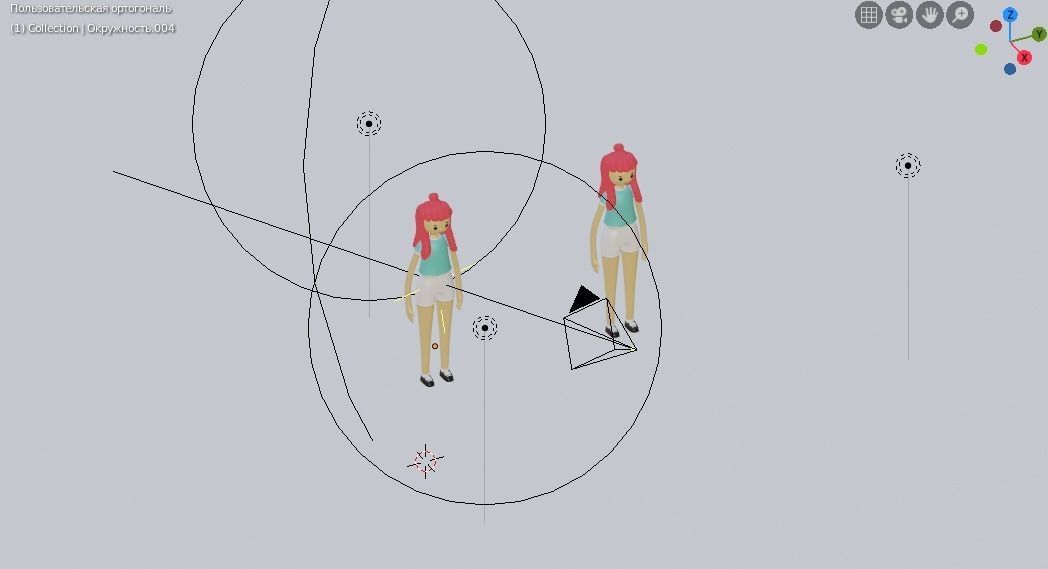 cartoon girl low poly Low-poly 3D model_2