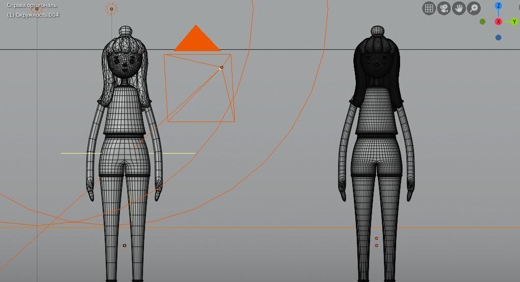 cartoon girl low poly Low-poly 3D model_3