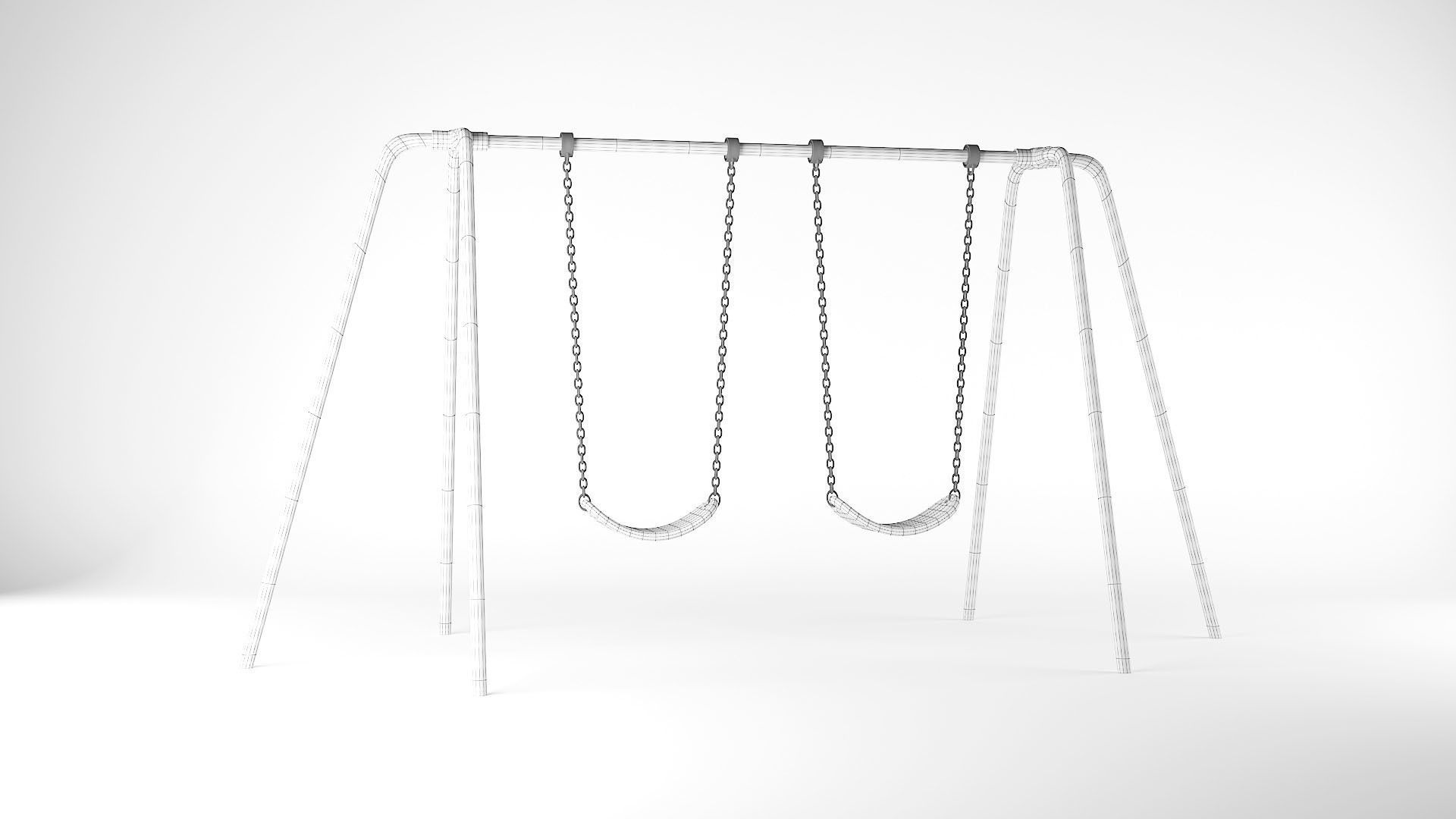 Playground Swing 3D model_8