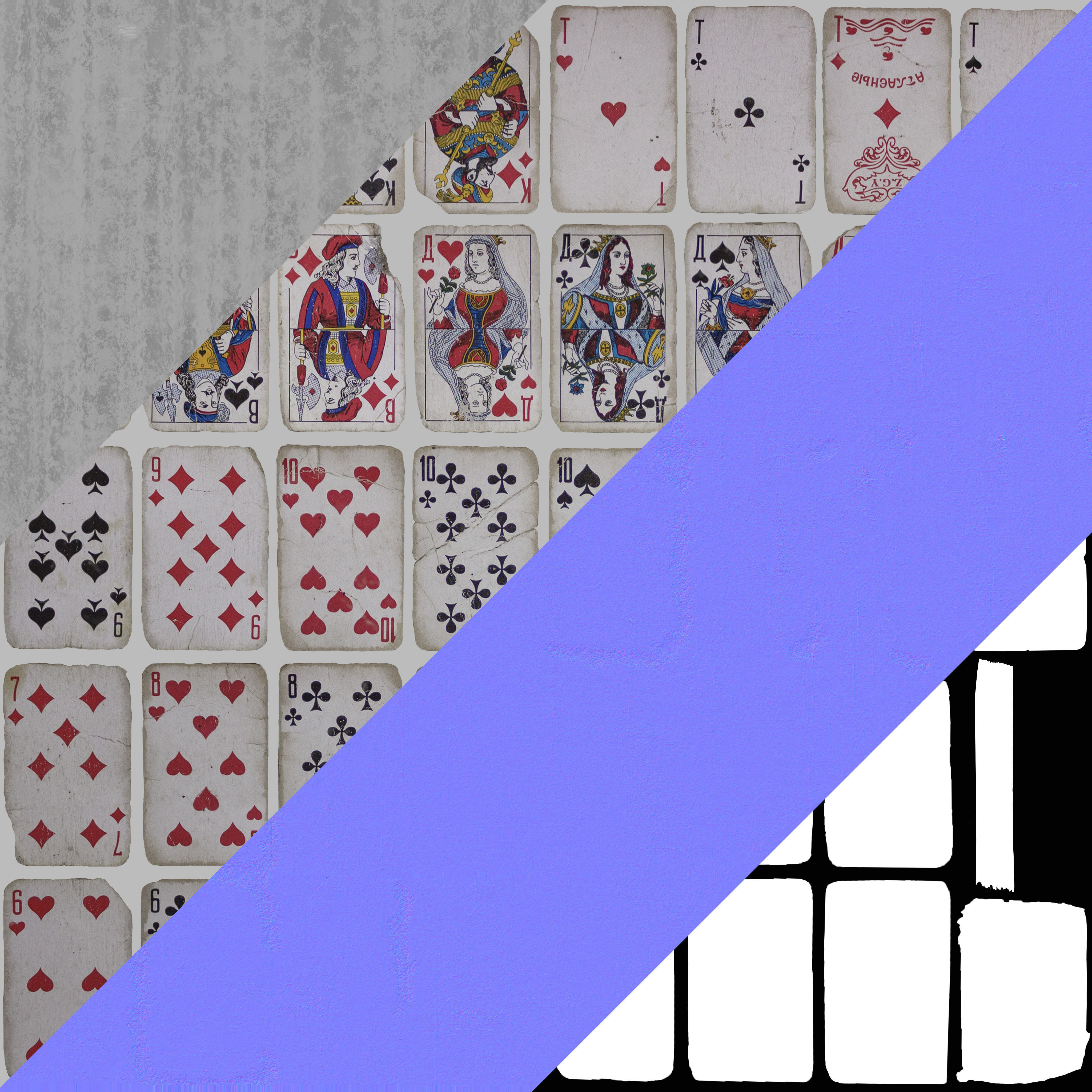 Old Playing Cards Low-poly 3D model_6