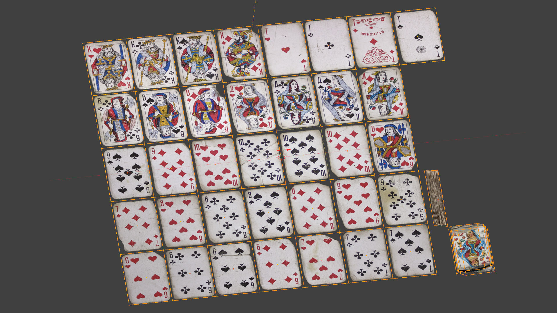 Old Playing Cards Low-poly 3D model_5