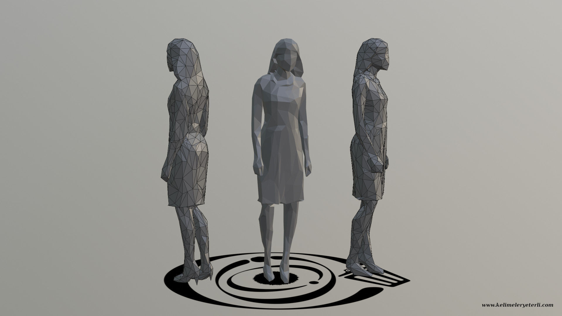 Human 002 LP R Low-poly 3D model_1