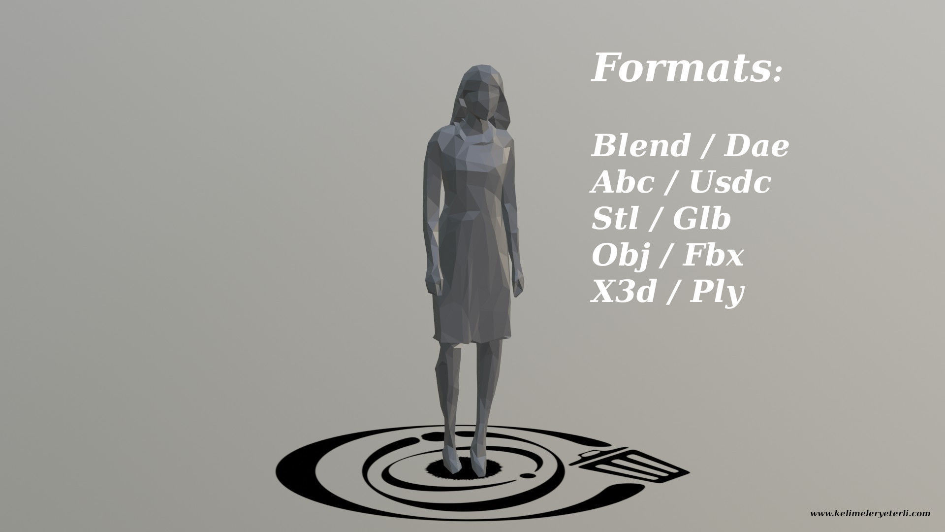Human 002 LP R Low-poly 3D model_2