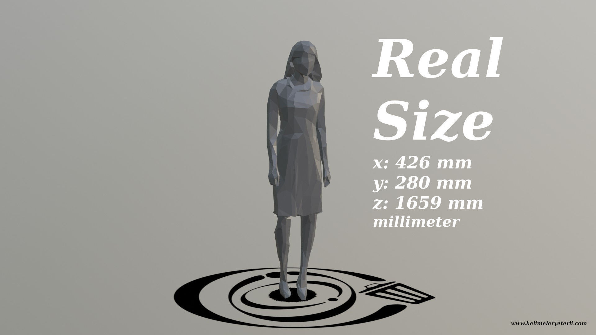 Human 002 LP R Low-poly 3D model_3