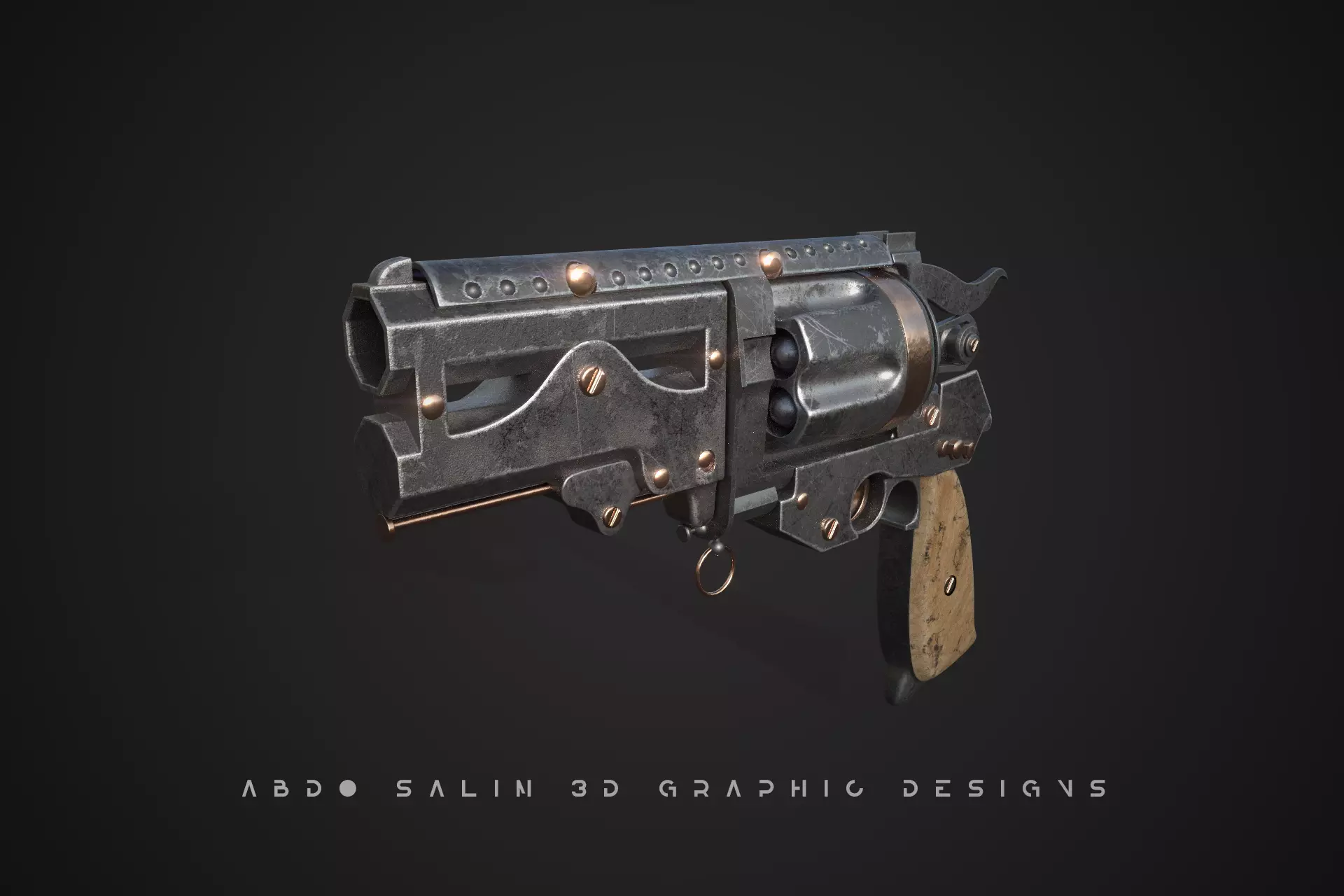 Revolver silver Free 3D model