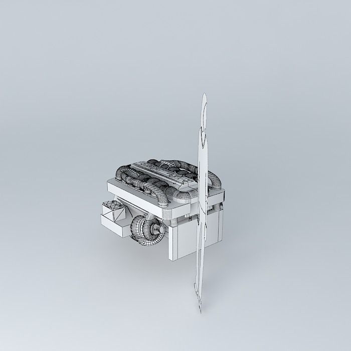 Car engine NEG V12 Free 3D model_4