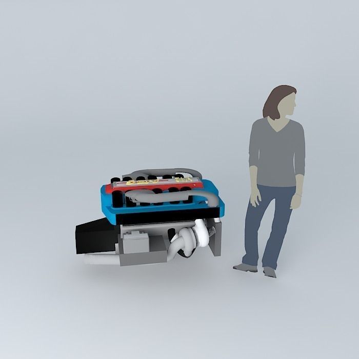 Car engine NEG V12 Free 3D model_2