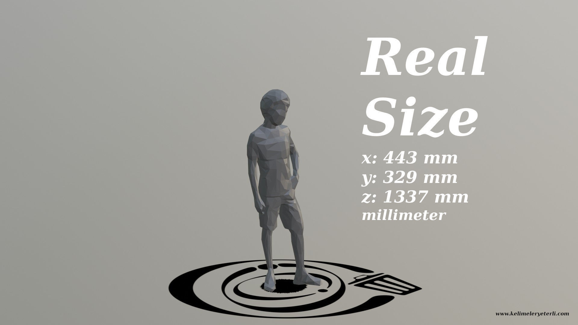 Human 003 LP R Low-poly 3D model_3