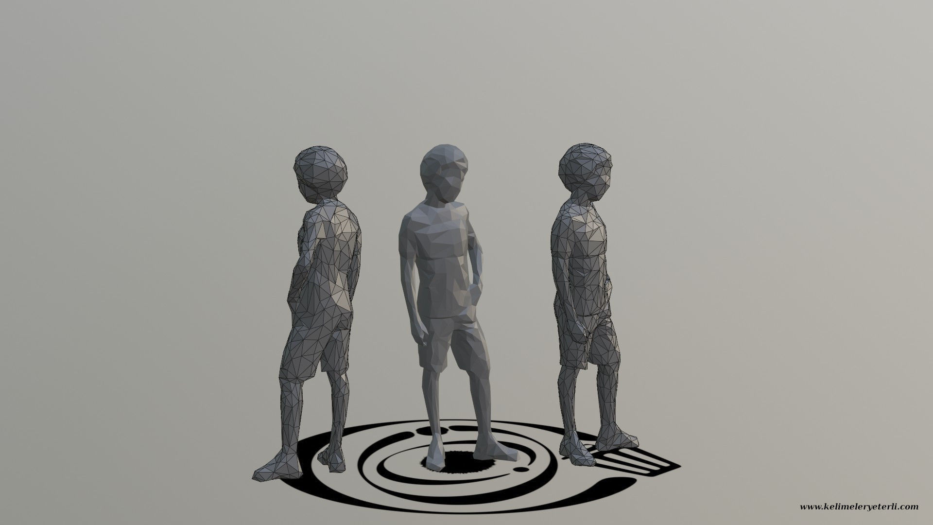 Human 003 LP R Low-poly 3D model_1