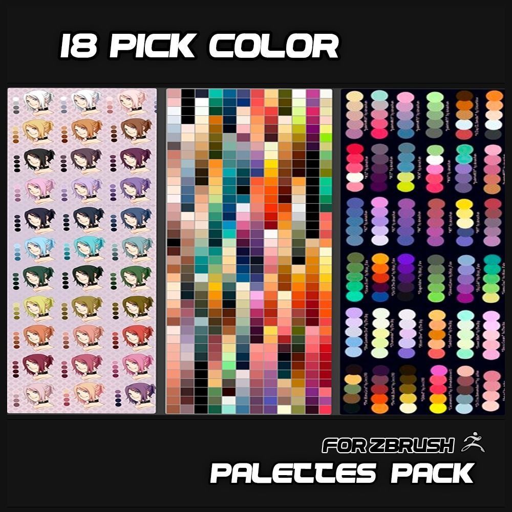 18 PICK COLOR PALETTES PACK Texture CGTrader