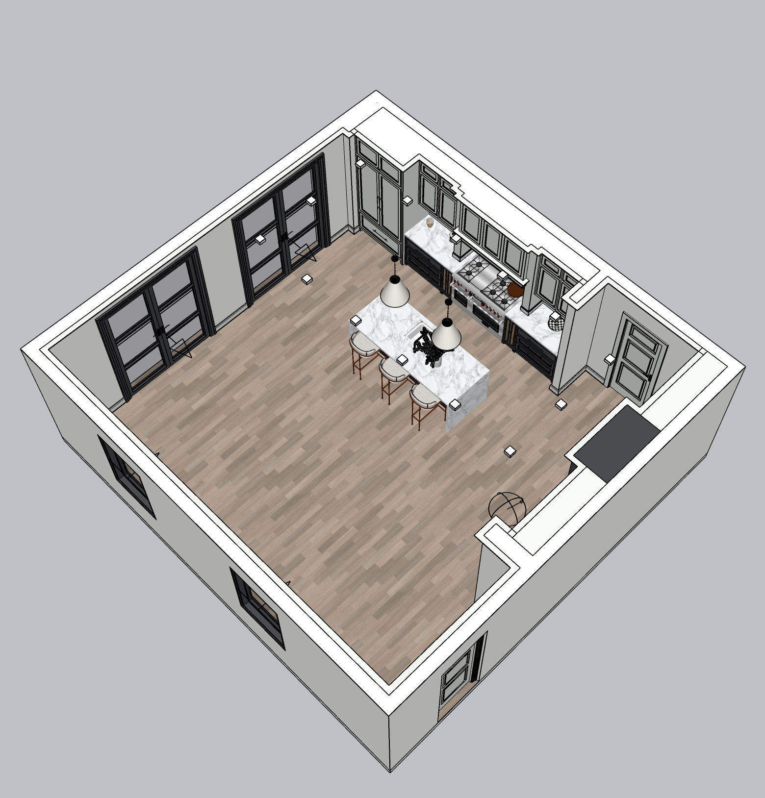 Kitchen design 3D model_3