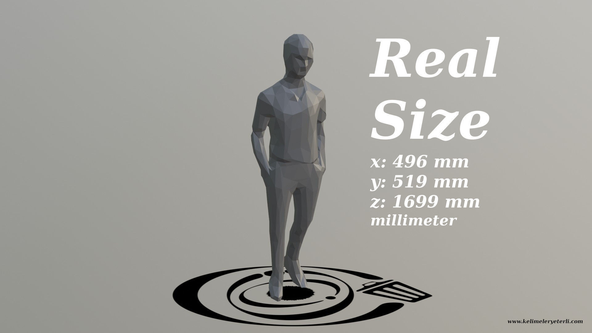 Human 004 LP R Low-poly 3D model_3