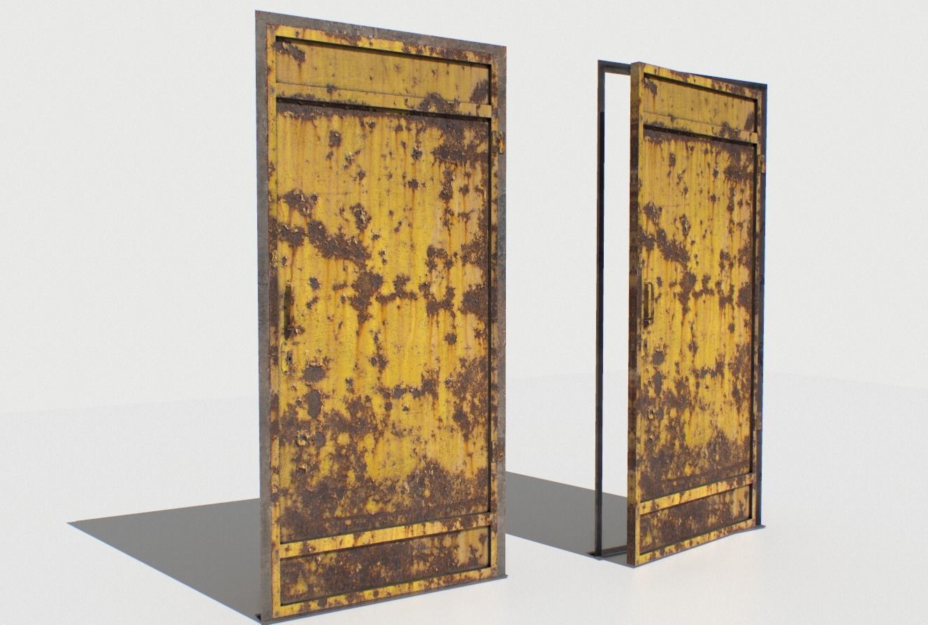 Rusty Metal Door 3 Low-poly 3D model_2