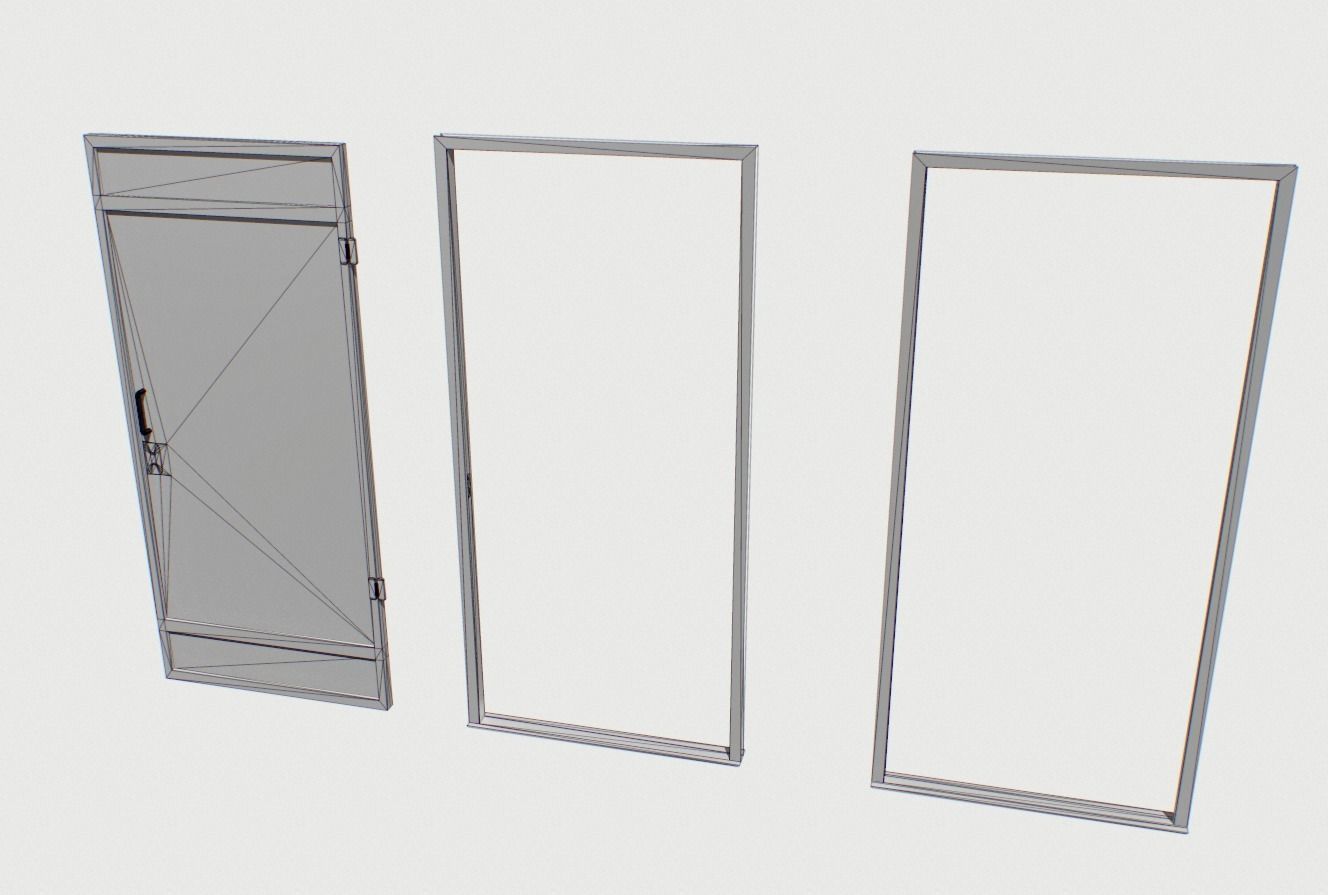 Rusty Metal Door 3 Low-poly 3D model_7
