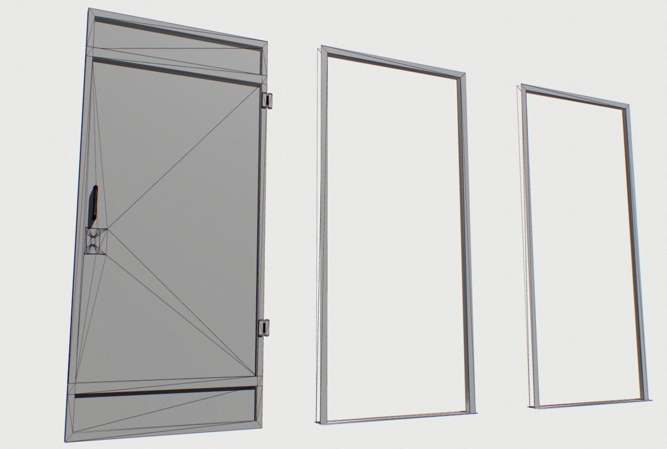 Rusty Metal Door 3 Low-poly 3D model_8