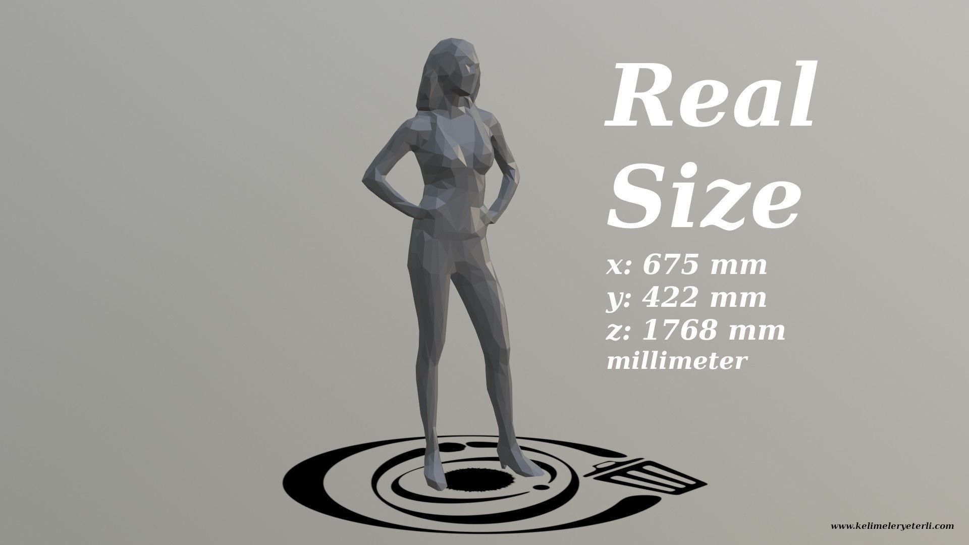 Human 005 LP R Low-poly 3D model_3