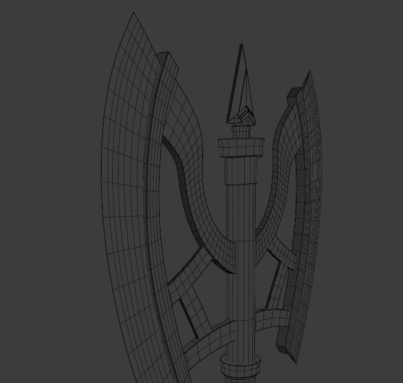 Hackad - Fantasy Axe Low-poly 3D model_8