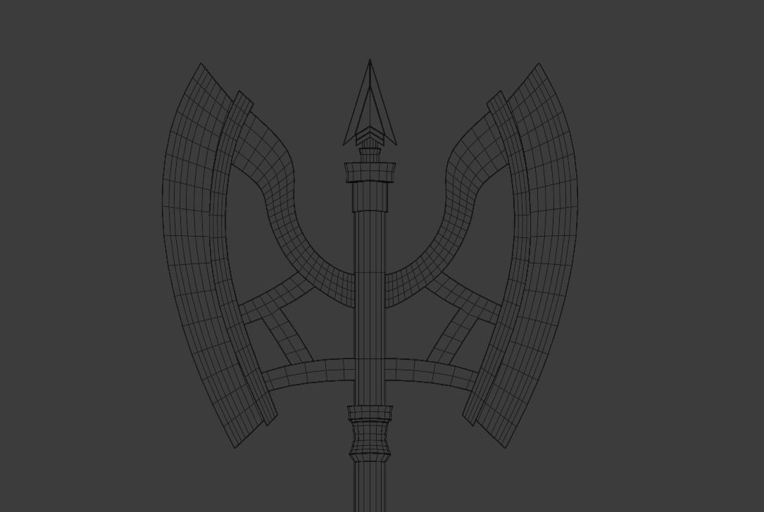 Hackad - Fantasy Axe Low-poly 3D model_5