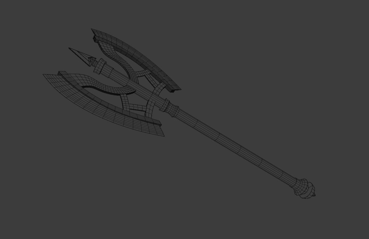 Hackad - Fantasy Axe Low-poly 3D model_11