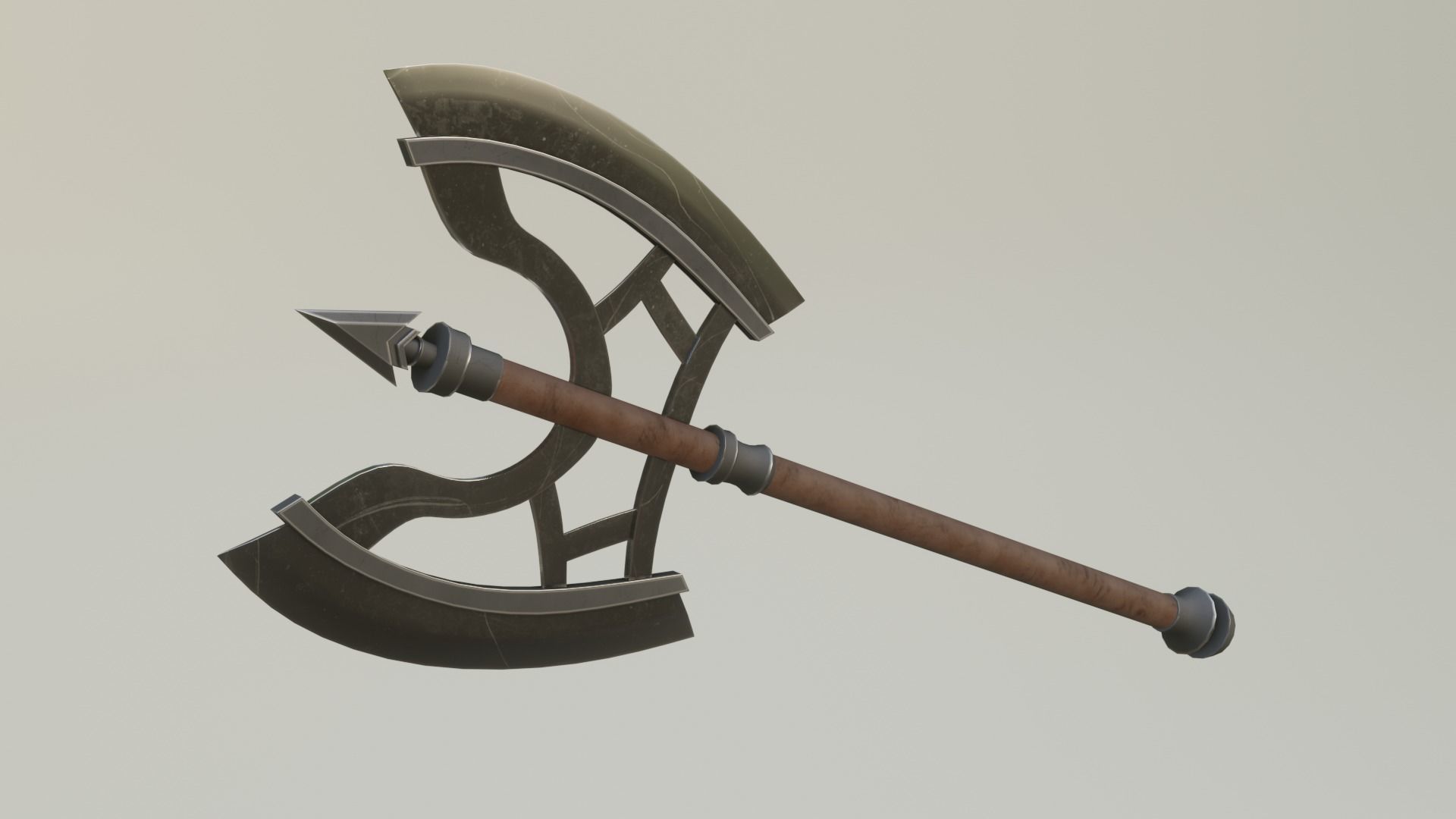 Hackad - Fantasy Axe Low-poly 3D model_2