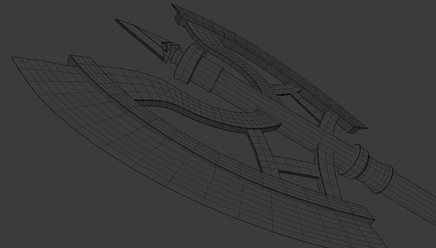 Hackad - Fantasy Axe Low-poly 3D model_12