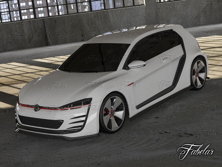 Volkswagen Design Vision GTI and garage 3D model_3