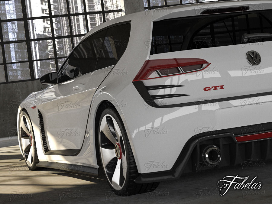 Volkswagen Design Vision GTI and garage 3D model_5
