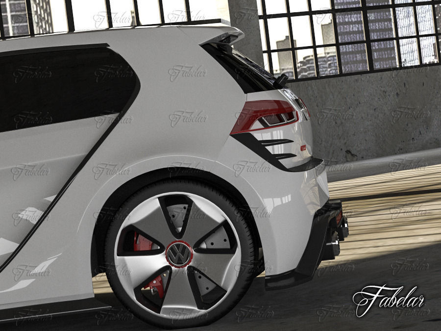 Volkswagen Design Vision GTI and garage 3D model_7