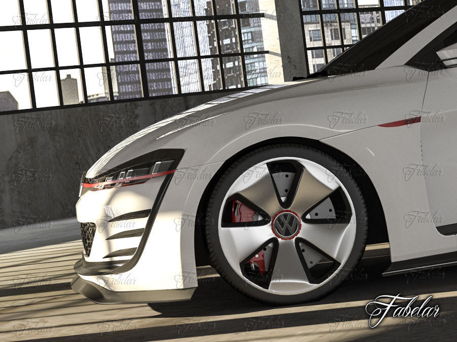 Volkswagen Design Vision GTI and garage 3D model_6